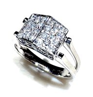 Anello Donna Geometrie in Oro bianco Diamante CASETTA DIA CT 0.45 H/VS